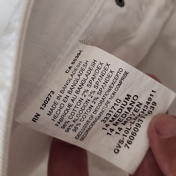 Lee slender secret size 14 white crop pant - Picture 5 of 5